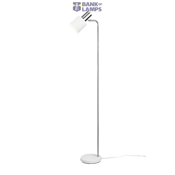 Adam floor lamp E27 matt white/chrome image 1
