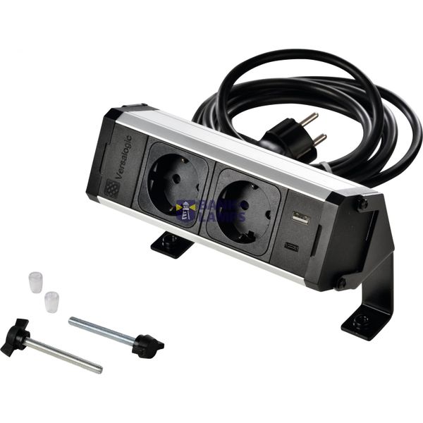 VersaDESK 2xStd+USB-C, Farbe: silber image 1