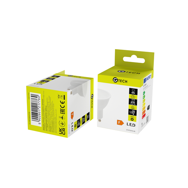 G-TECH LED light source, A-G, 4,9W, 4000K, GU10, AC220-240V, 50-60Hz, 120°, 410lm, 53mA image 2