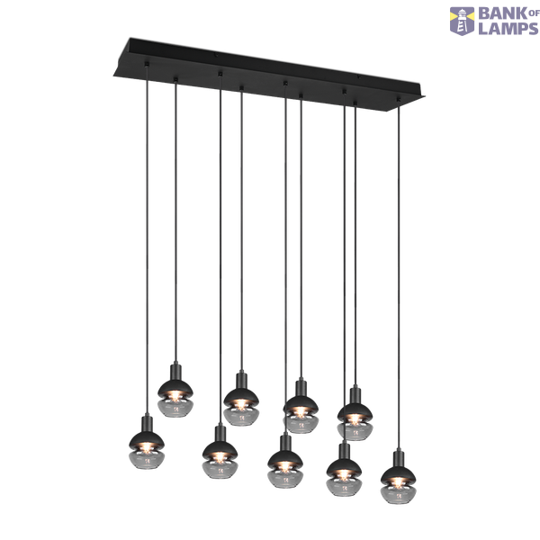 Mela pendant 9-pc E14 matt black image 1