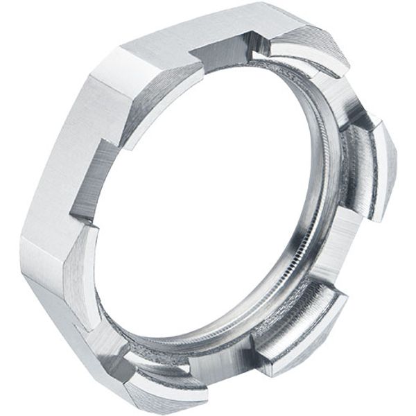 Lock nut for drainage M16x1.5 nickel-plated brass image 1