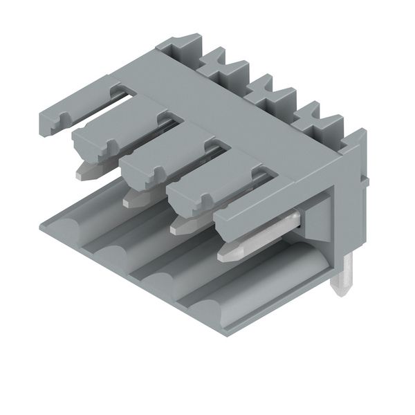 PCB plug-in connector, male header, open side, THT solder connection, 3.50 mm, Number of poles: 4, 90°, Solder pin length (l): 3.2 mm, tinned, Traffic grey (RAL), Box image 2