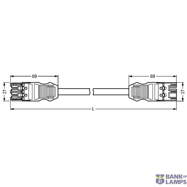 pre-assembled interconnecting cable Cca Socket/plug light green image 3