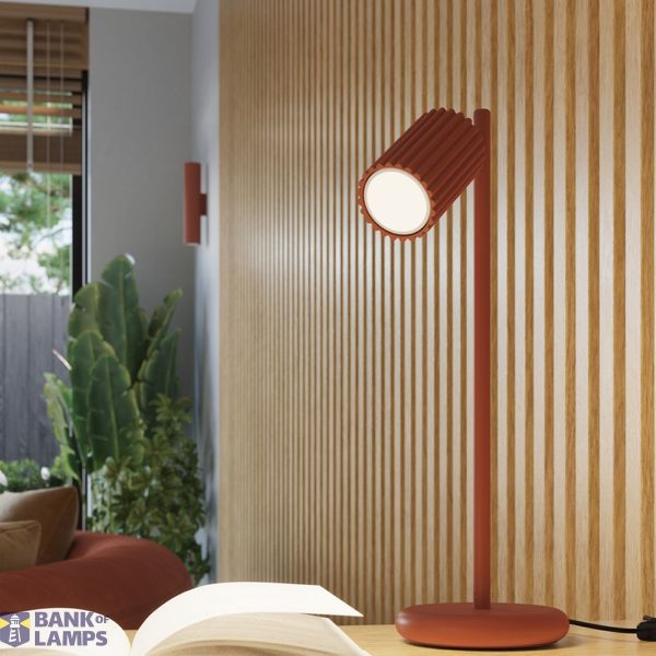 VERTICAL WALL LAMP ILLUMINATING UP AND DOWN FROM THE CARBON SERIES RED OCHRE FOR LIVING ROOM 2XGU10 image 6