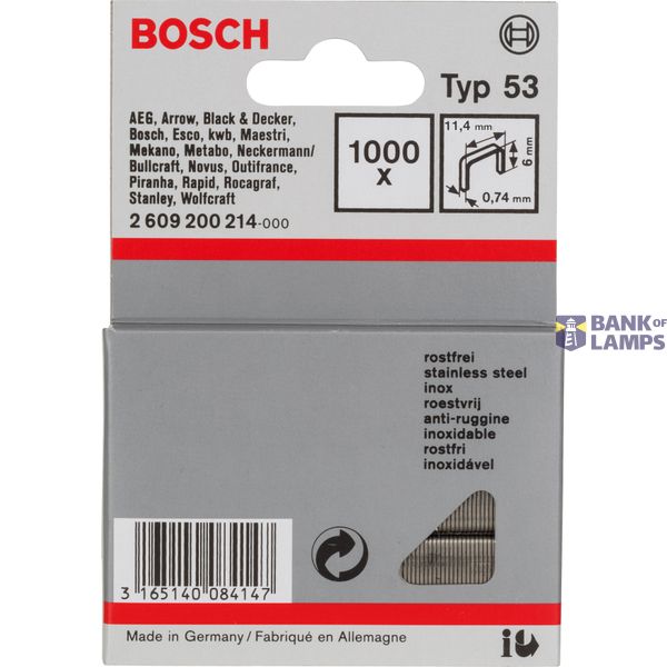 Type 53 fine wire staple, stainless Type 53; L= 6 mm image 2