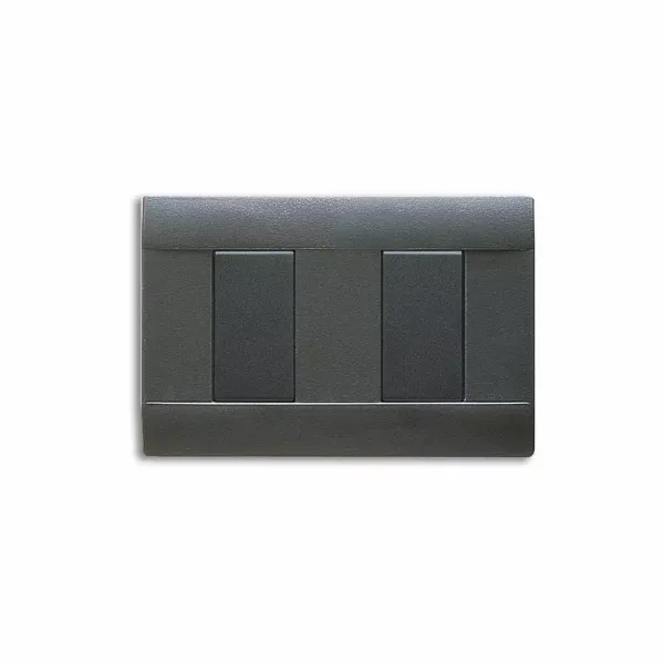 Ral 45  matt finish moulded front plate Noir grey colour - 2 (1+1) modules image 1