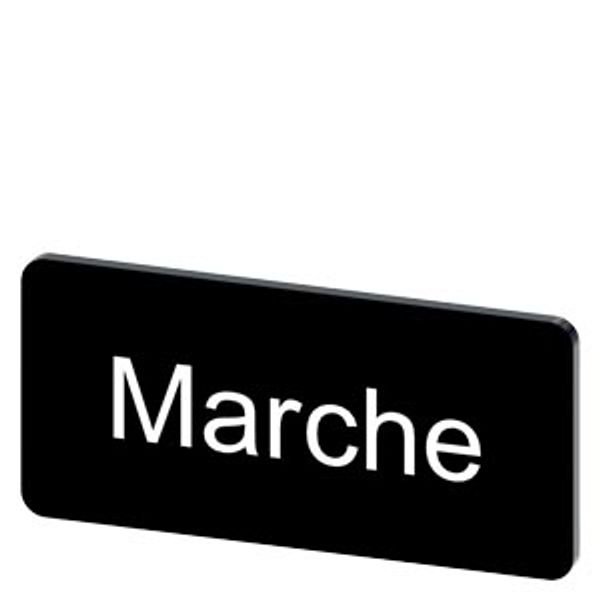 Labeling plate 12.5 x 27 mm, label black, labeling: Marche image 1