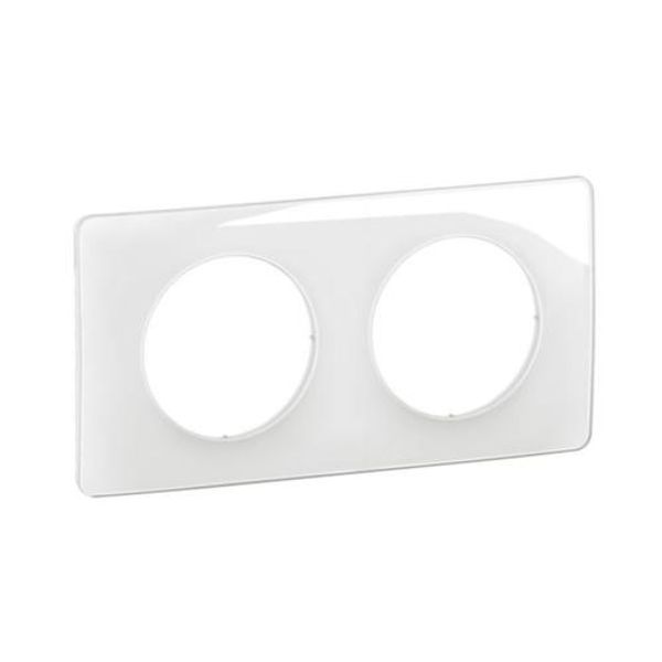 Plate 2 gang - Enamelled White image 1