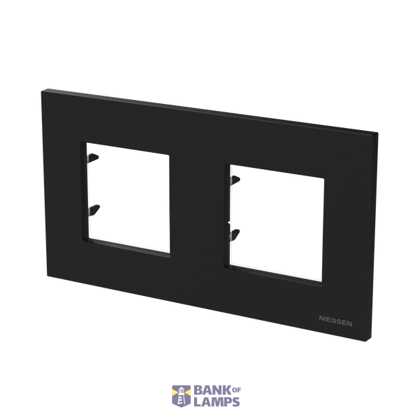 Frame 2-gang / 2+2-modules - IP44 - Matt Black image 2