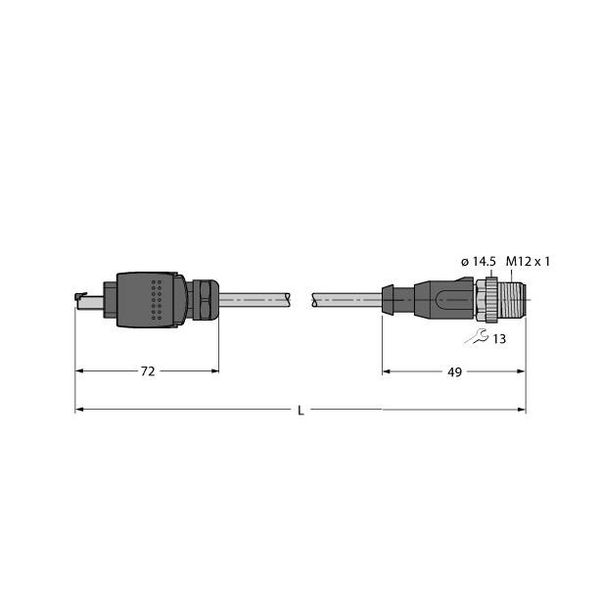 Industrial Ethernet Cable, PUR Power Cable acc. to AIDA   AIDA-GC-RSSD-4416-0.5M image 1
