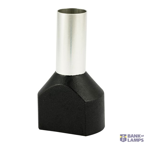 Double insulated sleeve terminal HI 2x16.0/18-black, black, Al/Cu image 1