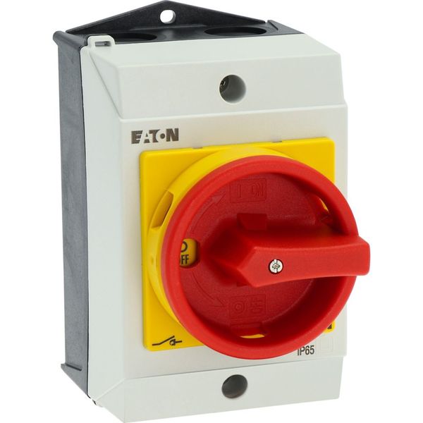 T0-3-8342/I1/SVB Main switch, T0, 20 A, surface mounting, 3 contact unit(s), 6 pole, Emergency switching off function, With red rotary handle and yellow locking ring, image 14