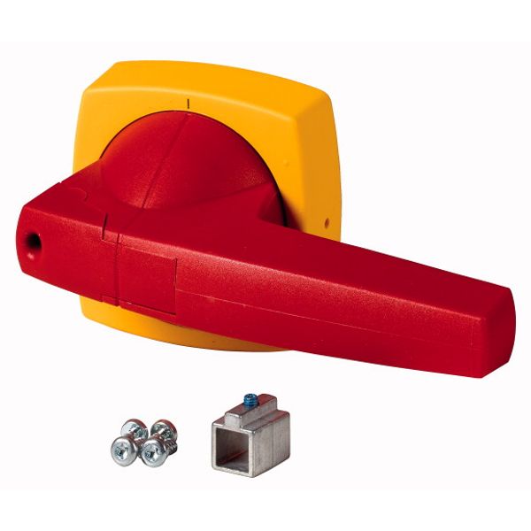 K2SCR Rotary handle, 6mm, for mounting shroud, red/yellow image 1