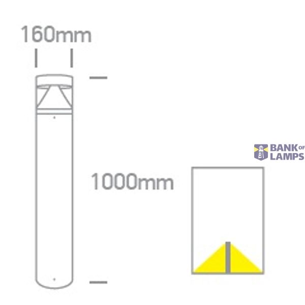ANTHRACITE LED BOLLARD 100cm 20W CW IP65 230V image 2