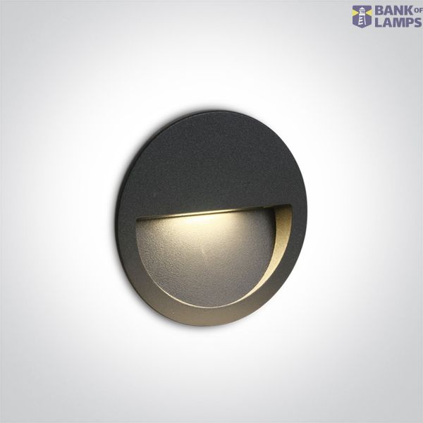 ANTHRACITE WALL RECESSED 3W CCTV IP65 DARK LIGHT 230V image 1