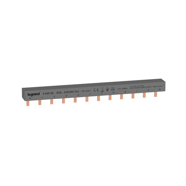 Prong type supply busbar, with 4P, 1 row for 3 modules image 1