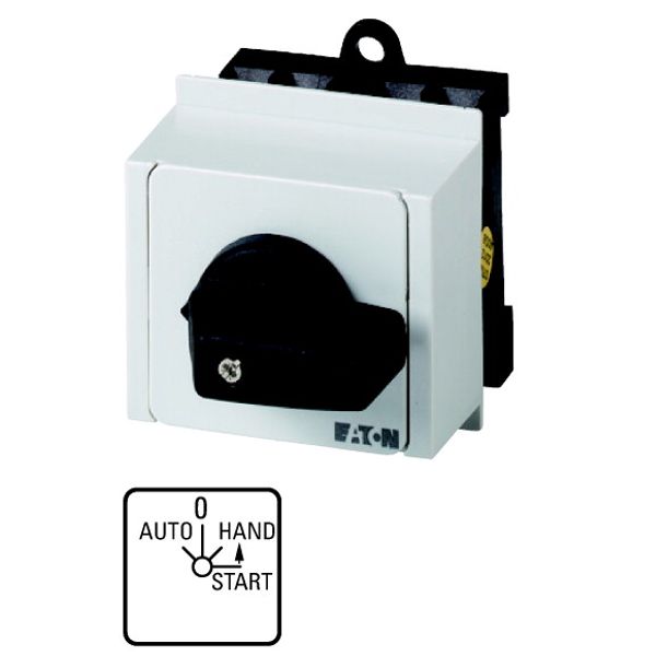 T0-2-15907/IVS Changeover switches, T0, 20 A, service distribution board mounting, 2 contact unit(s), Contacts: 4, With spring-return from START, 45 °, momentary/mai image 1