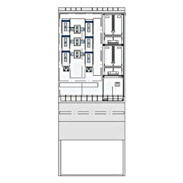 Transformer measuring cabinet 250A, MDN, 4-pole, IP44, RAL7035 image 1