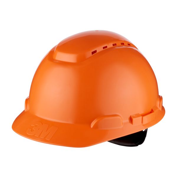 3M™ Hard Hat, Ratchet, Ventilated, Plastic Sweatband, Orange, H700N-OR image 1