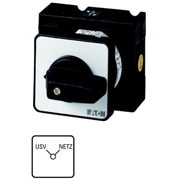T3-2-15542/E Changeoverswitches, T3, 32 A, flush mounting, 2 contact unit(s), Contacts: 4, 90 °, maintained, Without 0 (Off) position, USV-NETZ, Design number 1554 image 1