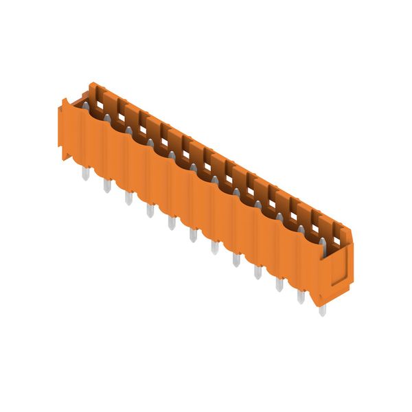 PCB plug-in connector, male header, Dovetails for fixing blocks, THT solder connection, 5.00 mm, Number of poles: 12, 180°, Solder pin length (l): 4.5 mm, tinned, orange, Box image 4