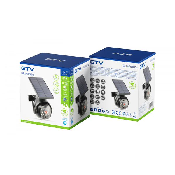 LED luminaire on solar battery GUARDOS, 300 lm, 6400K, 1200 mAh, IP65, image 1