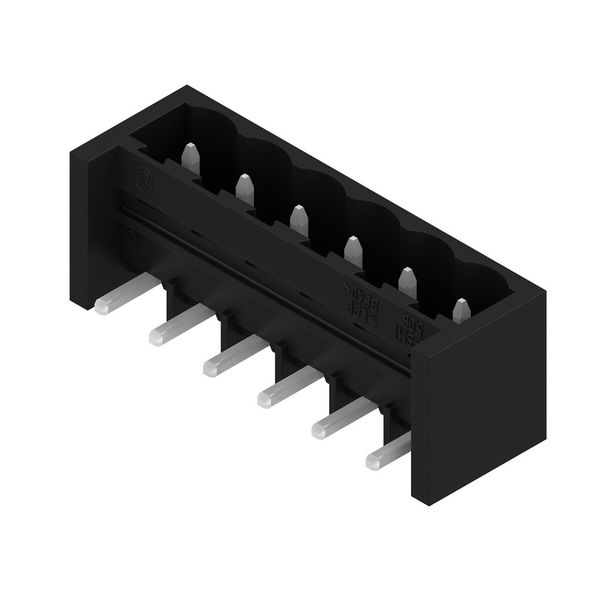 PCB plug-in connector, male header, closed side, THT/THR solder connection, 5.08 mm, Number of poles: 6, 270°, Solder pin length (l): 1.5 mm, tinned, black, Tape image 2