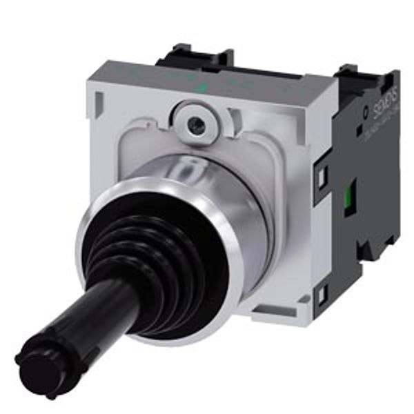 Coordinate switch, 22 mm, round, metal high gloss, black, horizontal latching image 1