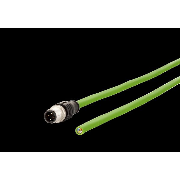 M12 Industrial Ethernet cable, D-coded, 1.0 m, M12 plug straight - fre image 2