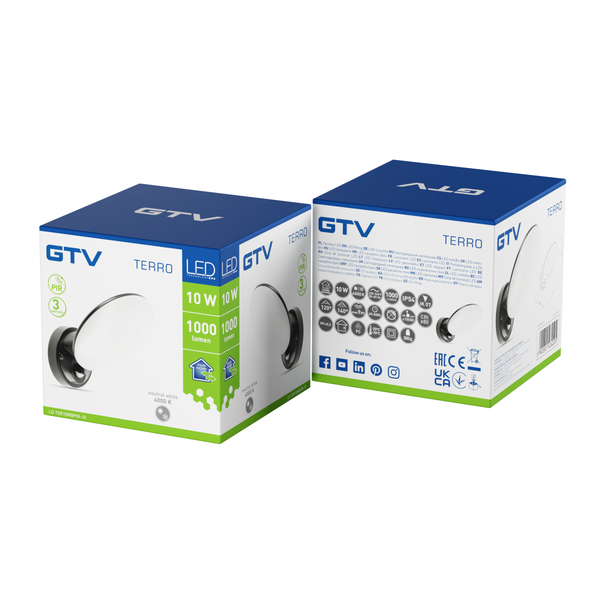 LED facade luminaire TERRO with motion sensor, 10 W, 720 lm, IP54, 4000K, black image 2