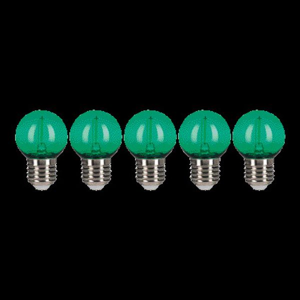 EcoPack 5pcs LED Filament G45 E27 0.6W Green PC image 4