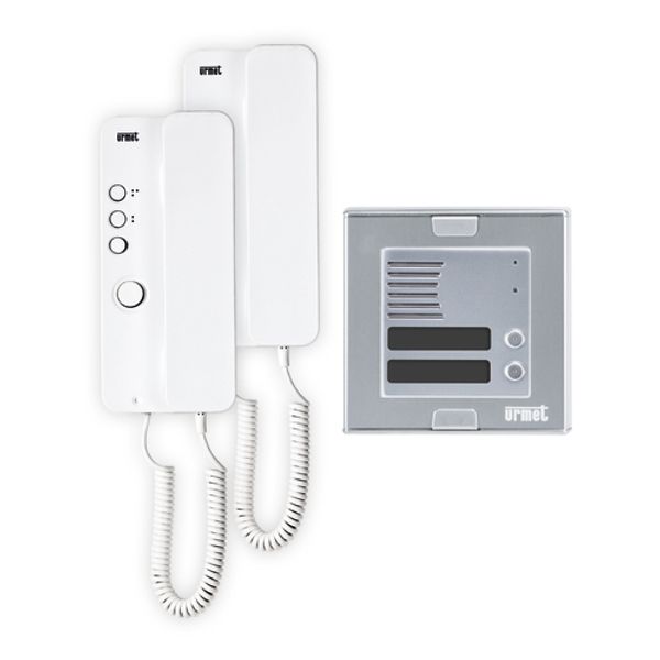 Two-family audio kit with Sinthesi S2 entry panel and Mìro door phone for 4+n system image 1