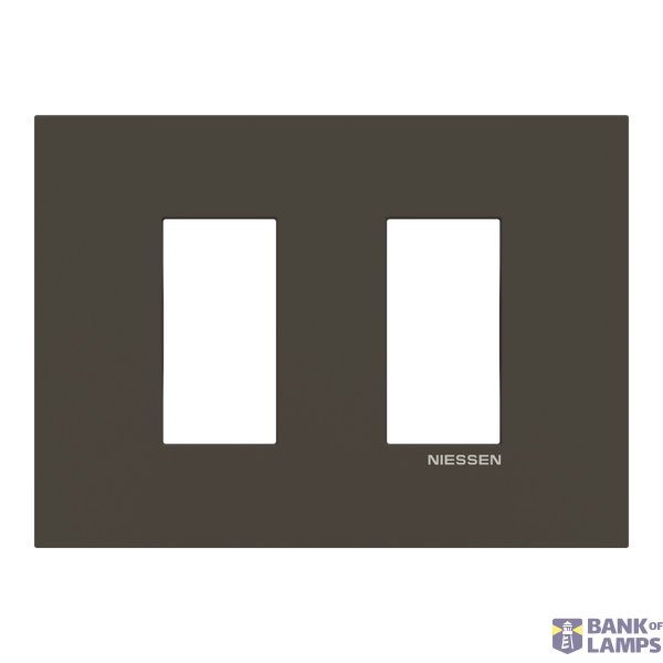 Frame 1+1 modules - Niessen logo - Anthracite image 1