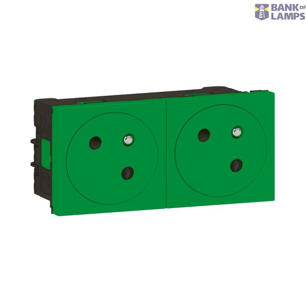 Socket Outlet Mosaic Link 2×2P+E Surface Mount 16A Green image 4