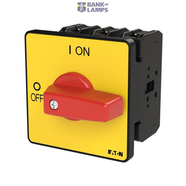 P3 On-off switch, 80 A,Flush mounting, 3 pole, Form E, Red, Short thum image 4