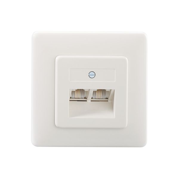 2-way UAE socket, pure white (similar to RAL 9010), with switchable resistors image 2