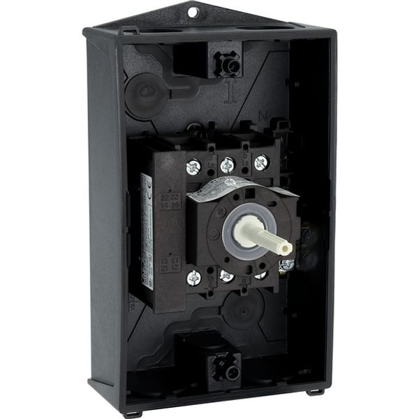 P1-25/I2/SVB/HI11 Main switch, P1, 25 A, surface mounting, 3 pole, 1 N/O, 1 N/C, Emergency switching off function, With red rotary handle and yellow locking ring, Locka image 12