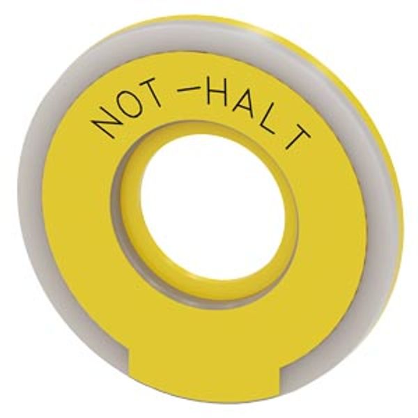 Backing plate round for emergency stop mushroom pushbutton, yellow, illuminated image 1