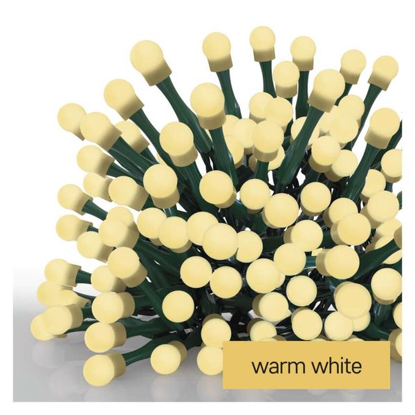 Christmas Tree Lights 480 LED cherry 48m , warm white, green wire, IP44, timer image 1