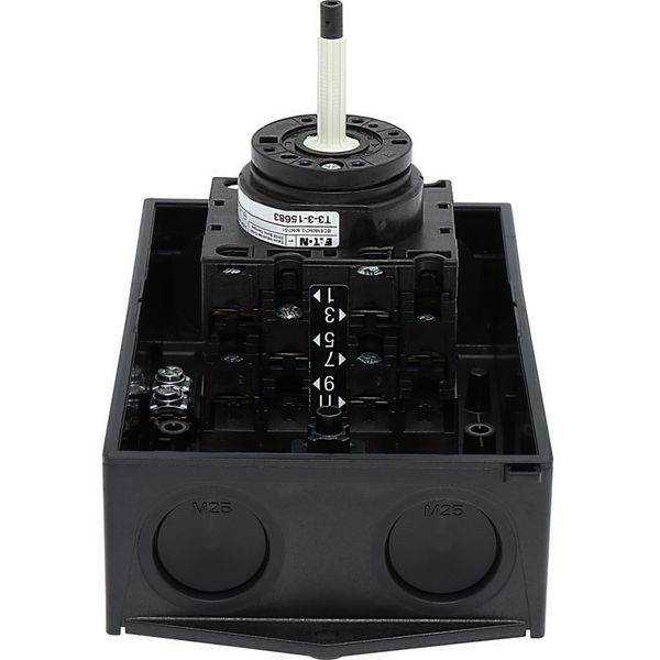 T3-3-15683/I2/SVB-SW Main switch, T3, 32 A, surface mounting, 3 contact unit(s), 3 pole, 2 N/O, 1 N/C, STOP function, With black rotary handle and locking ring, Lockable i image 38
