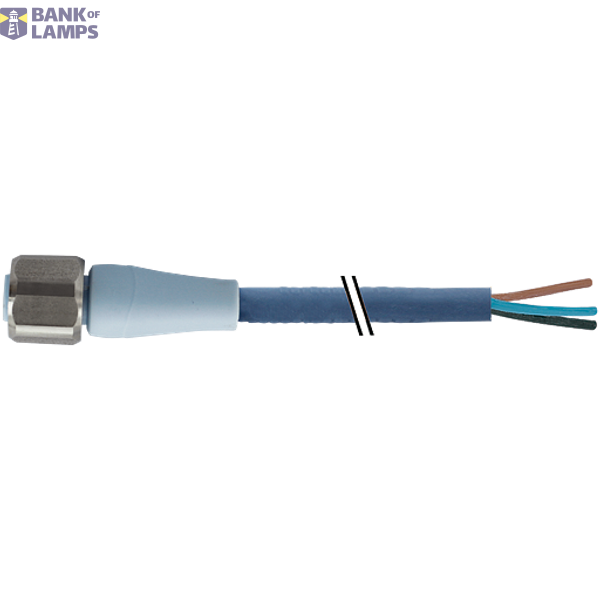 M12 female 0° A-cod. with cable F&B Pro TPE-S 4x0.34 bu UL robot image 1