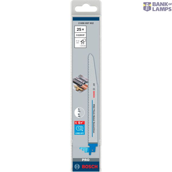 PRO Thick Metal S113CF Demolition Reciprocating Saw Blade 25 pcs. image 1