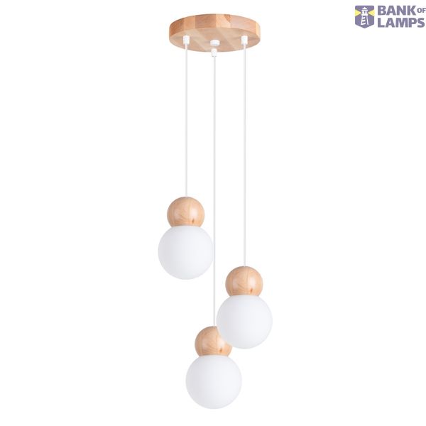 Pendant lamp PEKKA 3P white/natural wood image 8