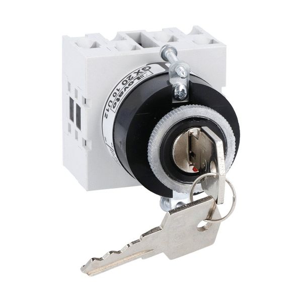 Rotary cam switch GX series, ON-OFF switch 1 pole 16A, for front mounting without front plate with key operation for hole Ø22mm fixing image 1