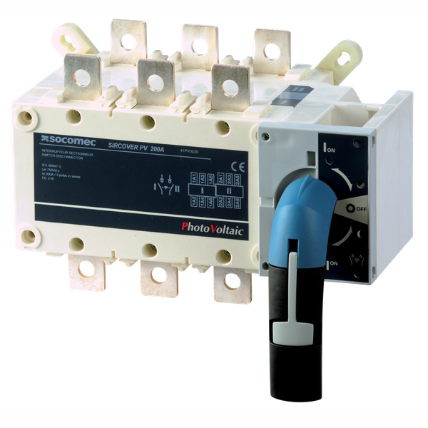 Manually operated transfer switch SIRCOVER PV 4P 200A front operation image 1