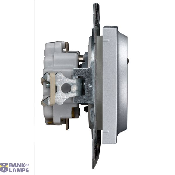 Pin socket outlet with safety shutter, cage clamps, silver image 1