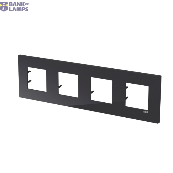 Frame 4-gang / 2+2+2+2-modules - ABB logo - S - Tacteo Black image 2