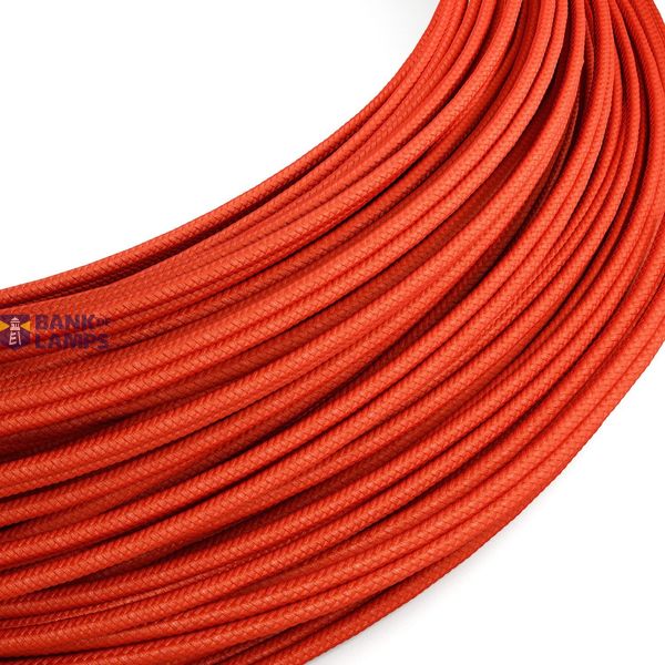 Extra Low Voltage power cable coated in silk effect fabric Red RM09 image 1