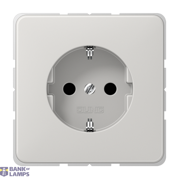 SCHUKO socket, 16 A 250 V ~, Duroplast, CD series, light grey image 1