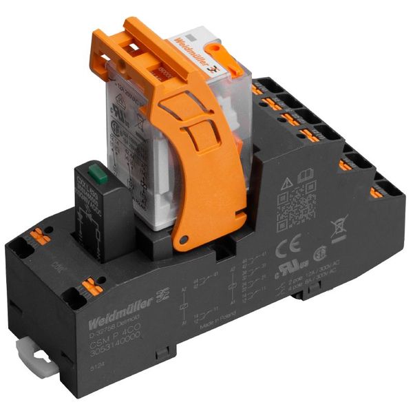 CUBESERIES, Number of contacts: 2,  CO contact AgNi, Rated control voltage: 230 V AC +10 % / -20 %, Continuous current: 12 A, PUSH IN, Test button available: Yes image 1